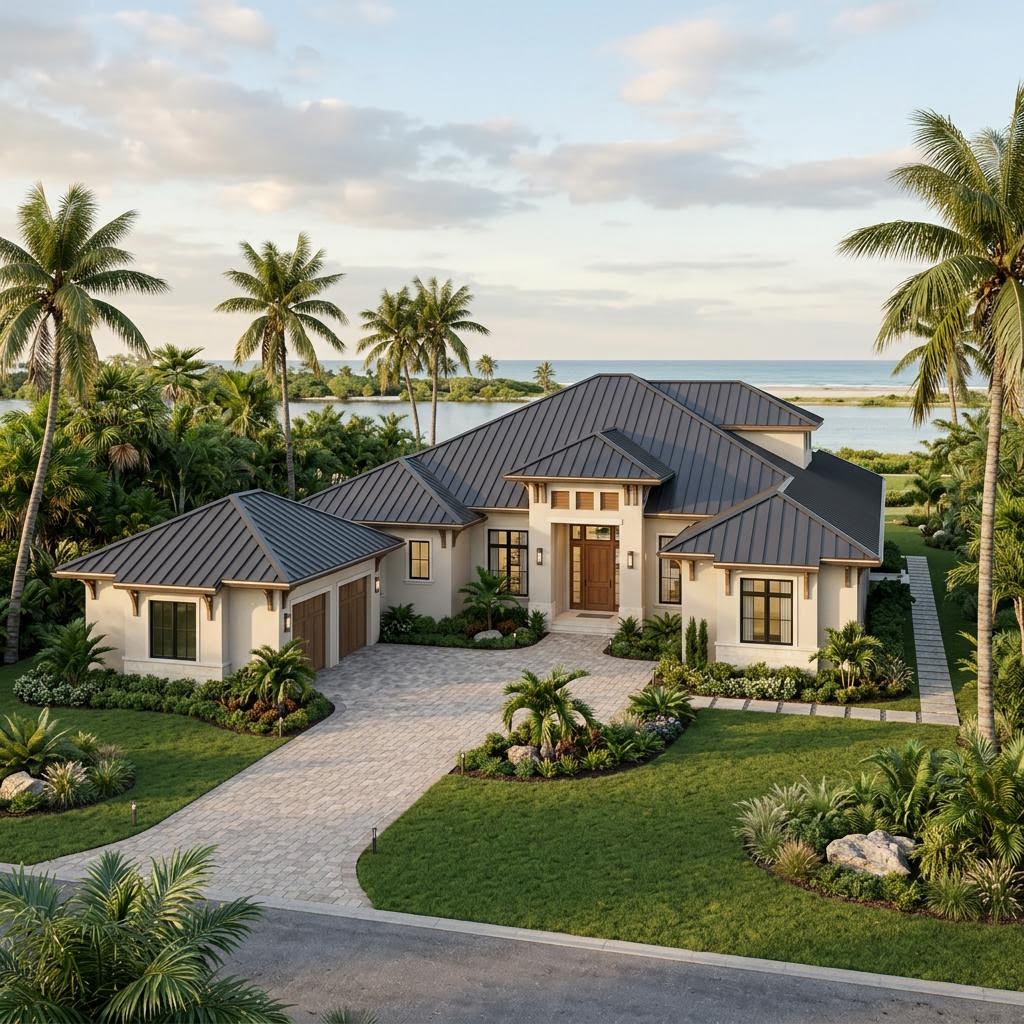 Illustration of a residential metal roofing project